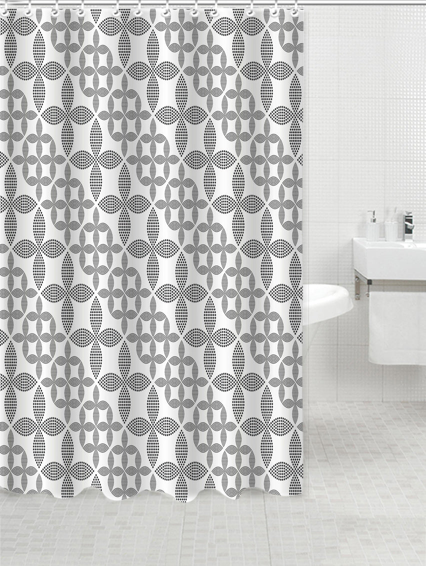LUCKY PEVA SHOWER CURTAIN FROST/BLK 180 X 180 cm 6G