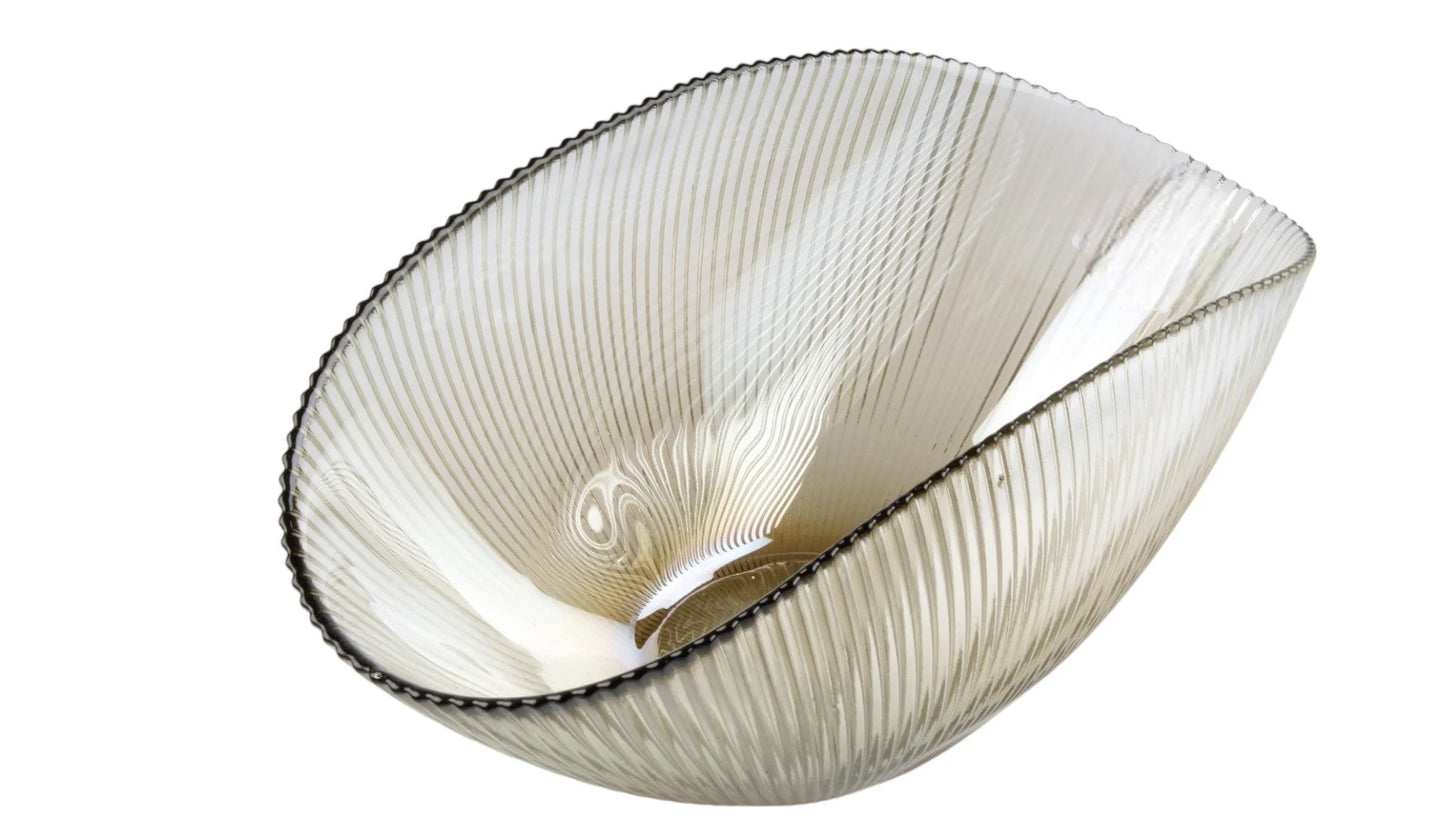 Radiance 26.5cm Glass Oval Bowl, Coffee