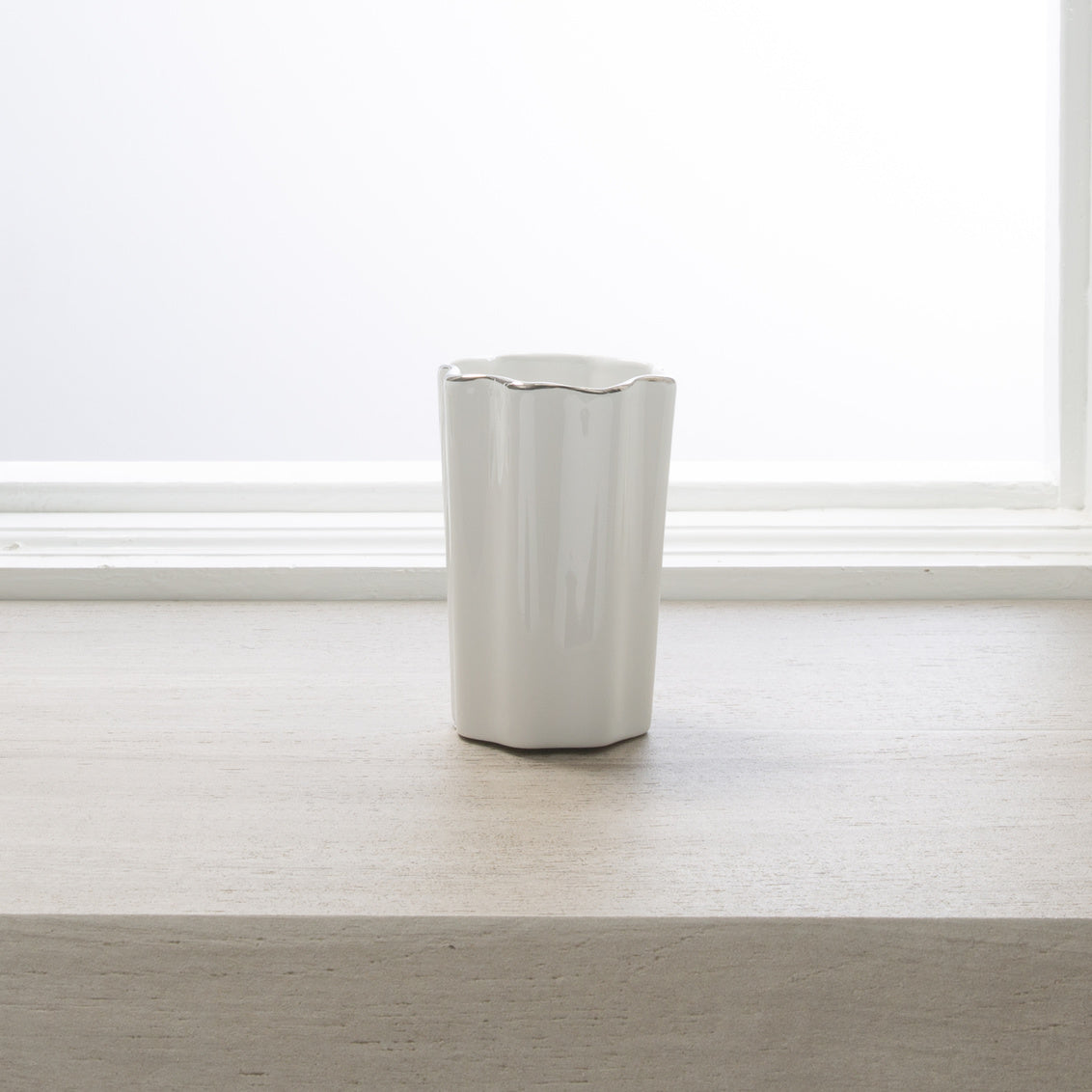 PAVONA TUMBLER PORCELAIN WHT/ SIL