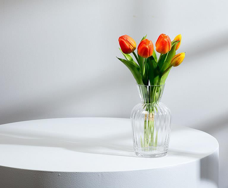 Lifelike 5 Stem Tulip Bunch Orange