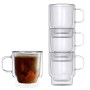 Double Wall Empilable Stackable Coffee Mug 350 ml, Set of 2