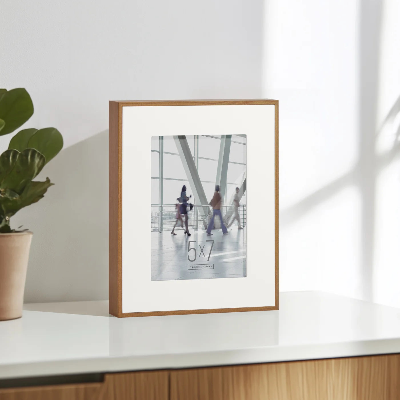 Boulevard Walnut Veneer 5x7 Inch Photo Frame with Matte