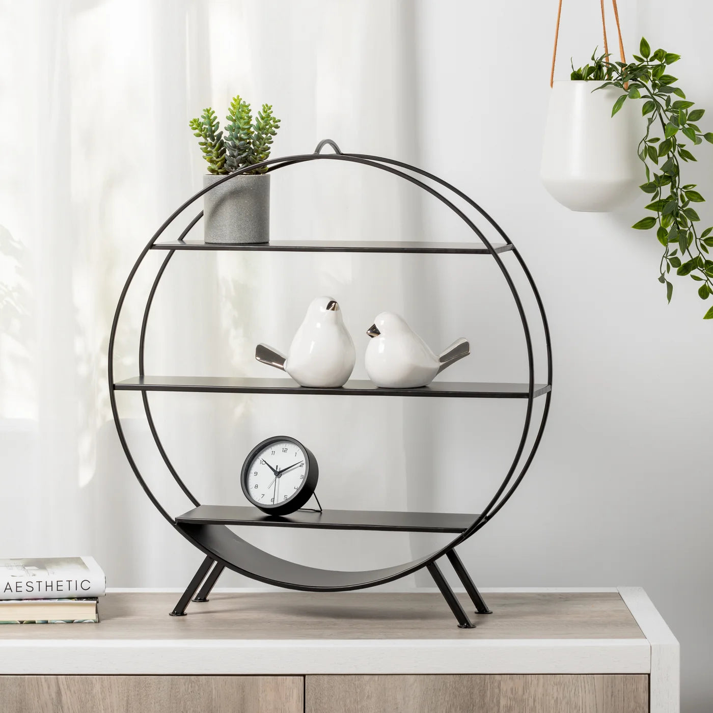 Ring Round Metal 22h" Standing Shelf