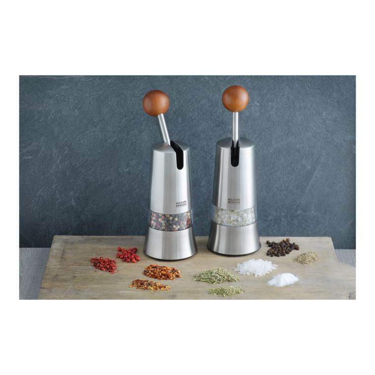 SPICE GRINDER RATCHET STAINLESS STEEL black