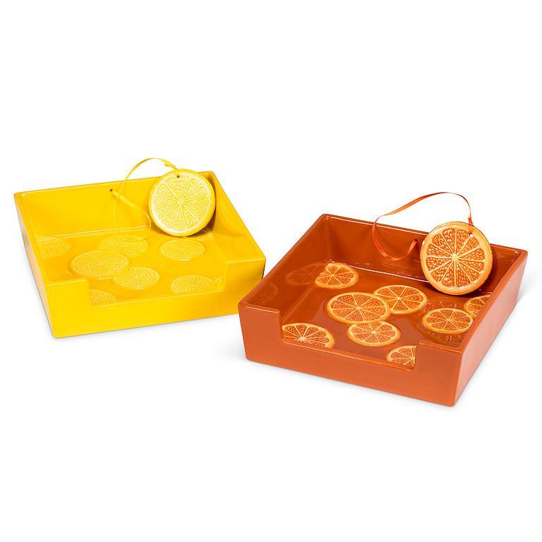 Square Lemon Slice Napkin Holder