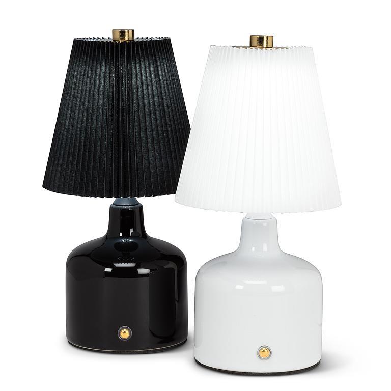 LED Lamp with Pleated Shade black