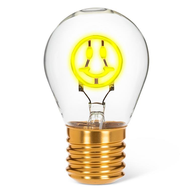 Smiley Face Neon LED Lightbulb