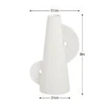 CALYPSO TWO TONE 8H” WHITE CERAMIC TAPERED VASE