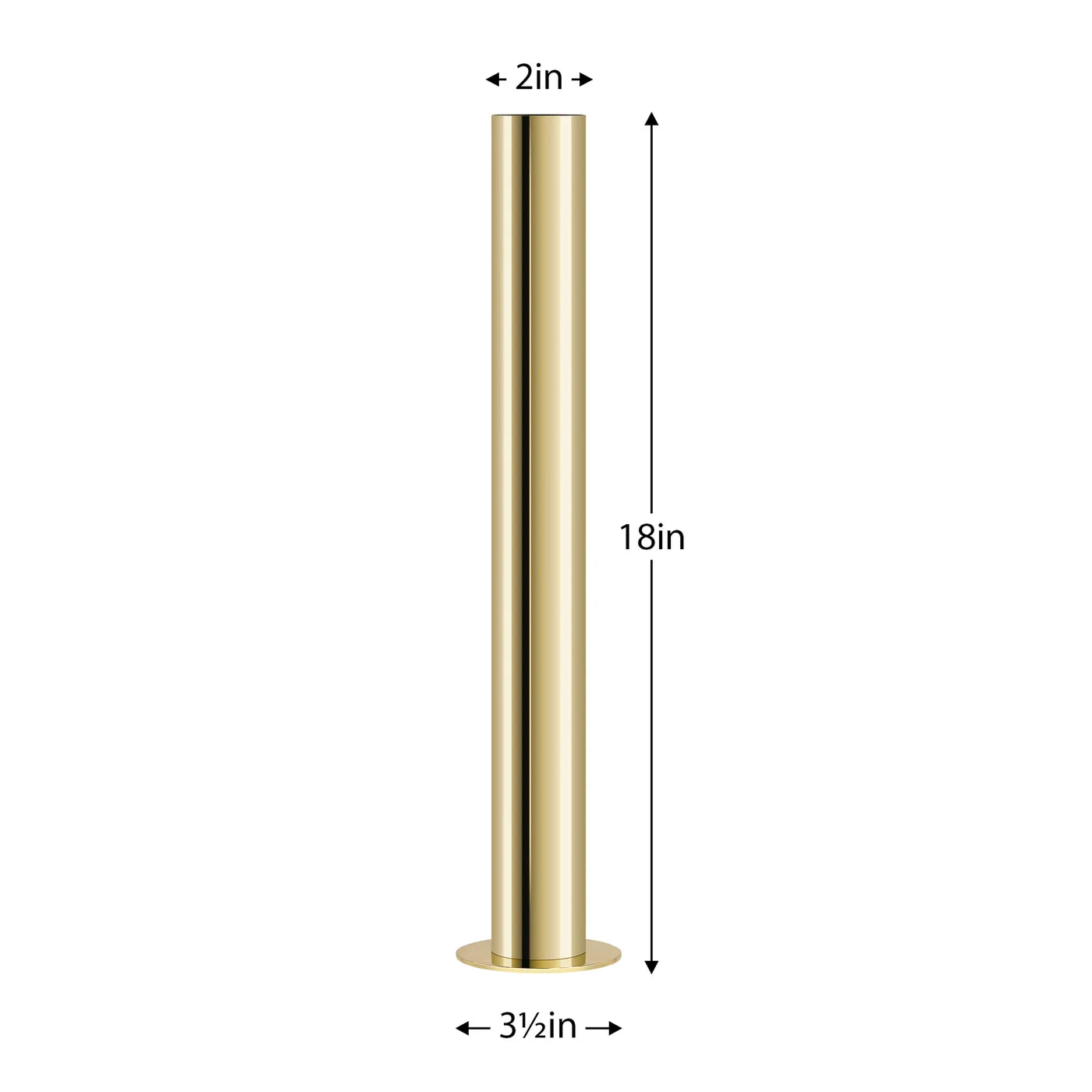 Stainless Steel Gold Pipe Vase - 18 Inch Tall