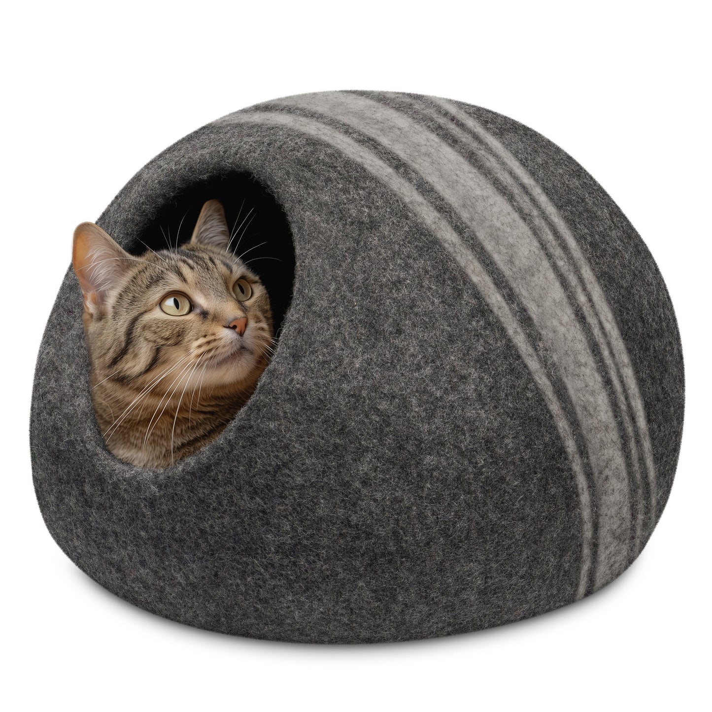 MODWOOL Felt Premium Wool 16" Diameter Cat Cave - Grey