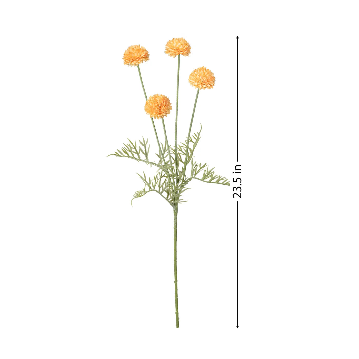Pompom 4 Bloom 23.5 Inch Stem -Orange