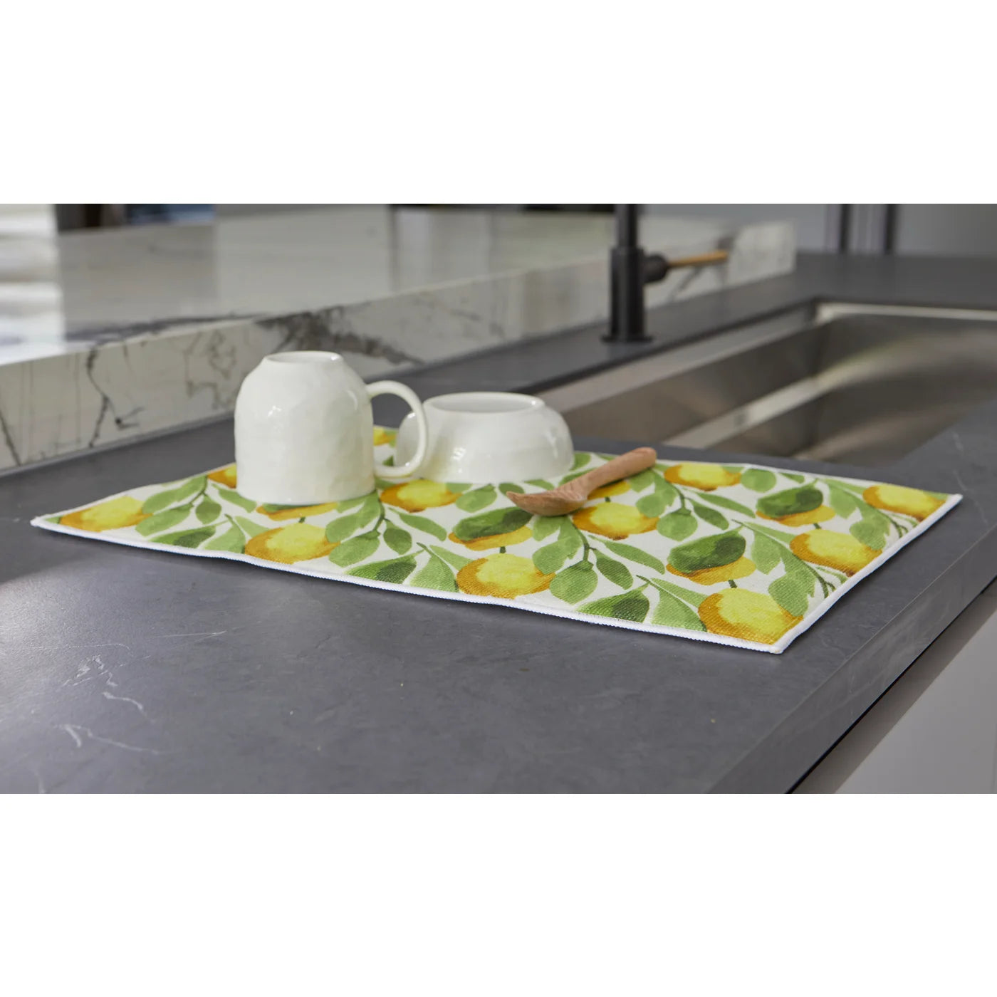 Lemon Printed Drying Mat Yellow
