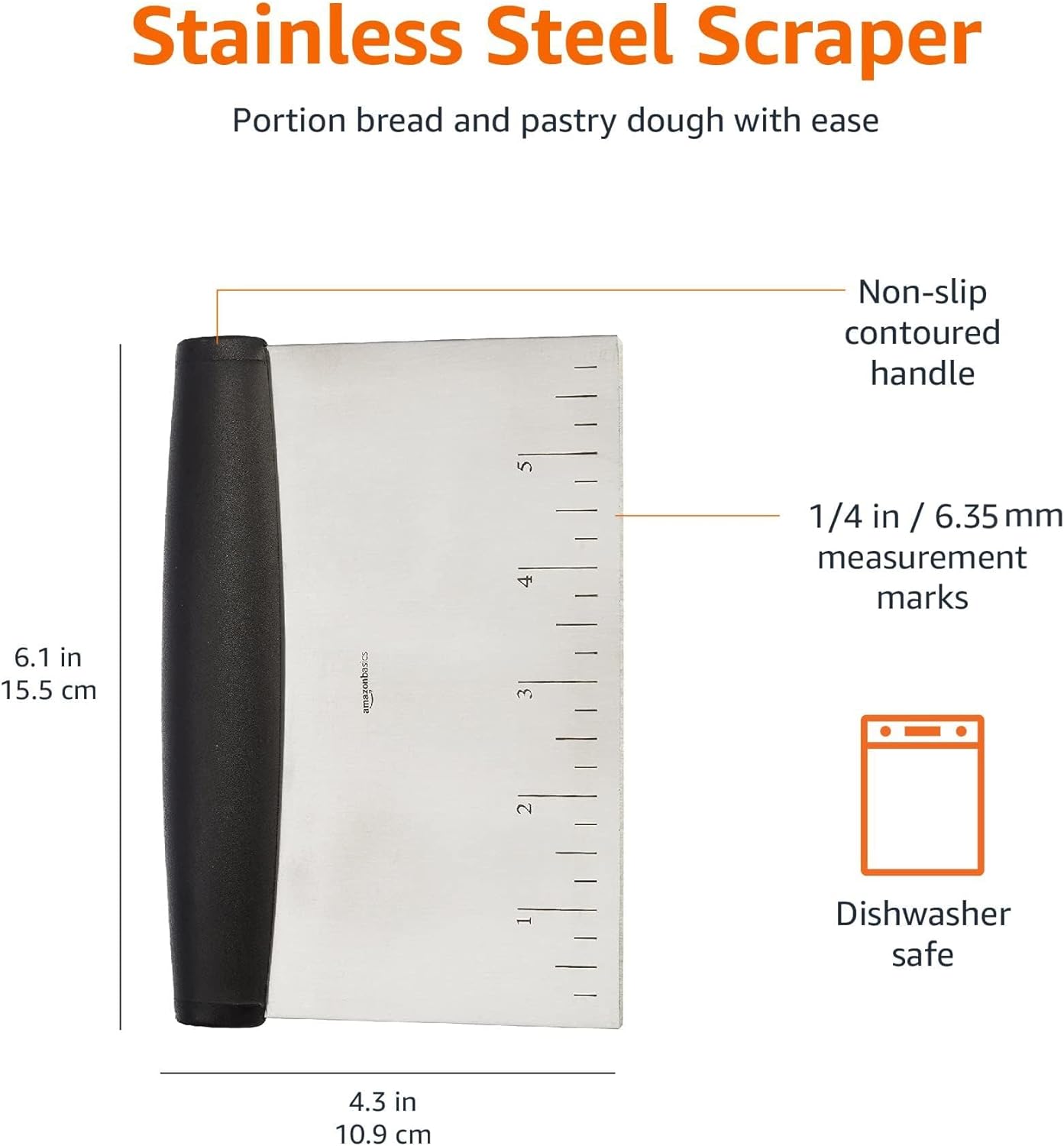Multi-Purpose Stainless Steel Bench Scraper