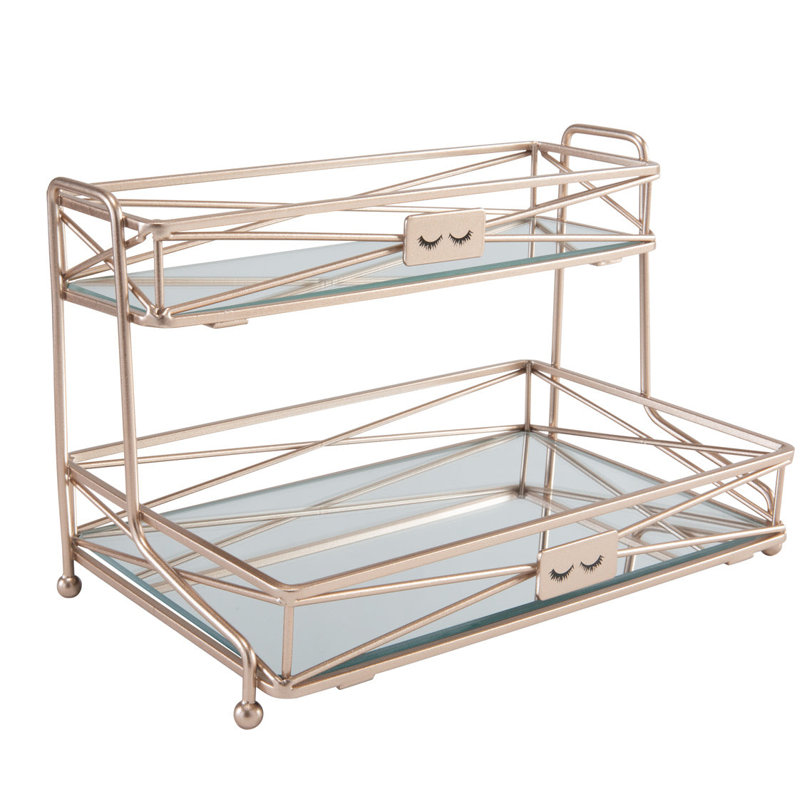 STOWE VANITY COSMETIC SHELF 2 LEVEL ROSE GOLD