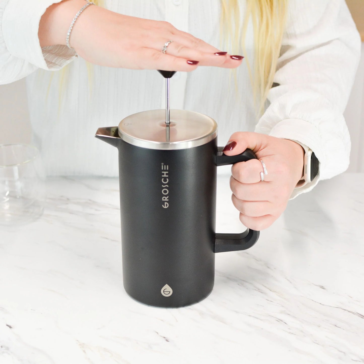 DUBLIN Stainless Steel Double Walled French Press - 34 fl. oz
