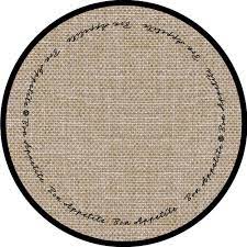 Bon Appétit Round Beige Placemat Black