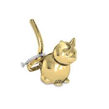 Zoola Cat Ring Holder Gold