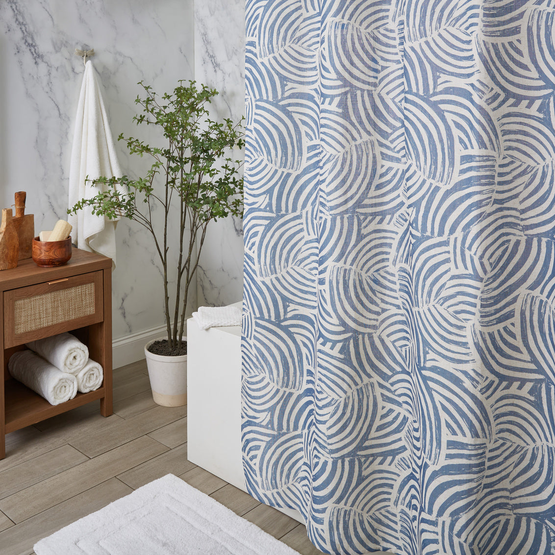 ZEN GARDEN SHOWER CURTAIN FABRIC 72" X 72" 220 GSM (6-12 / MIN QTY 2)