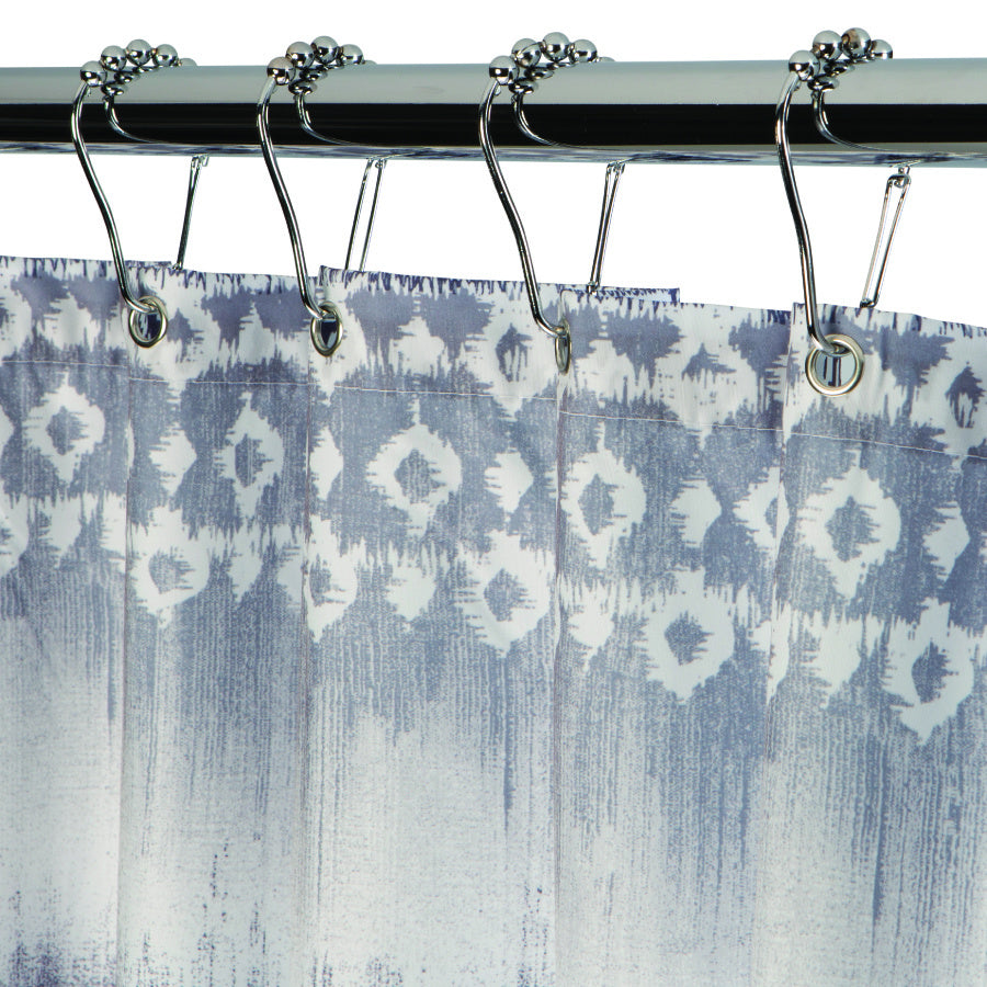 TRIBE VIBE SHOWER CURTAIN MICRO FIBER FABRIC PURPLE/GRY 180 X 180cm 110 GSM