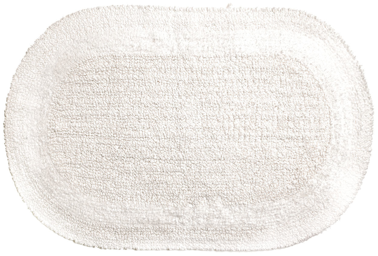 Serene Bath Mat Oval Cotton White