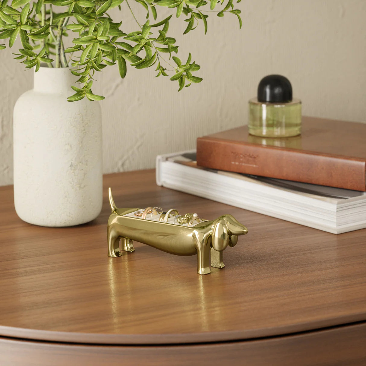 Dachsie Ring Holder Gold