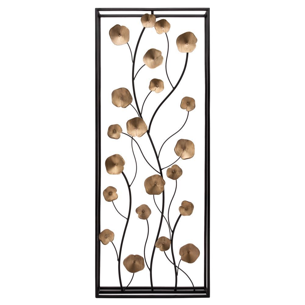 Frame Golden Poppy 14"X36" Rectangle Metal Wall Decor