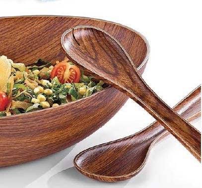 FAUX WOOD Salad Server Set 2/ST
