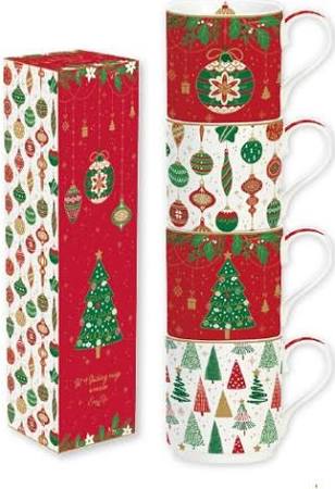 Jingle Bells Stacking Mugs Set of 4