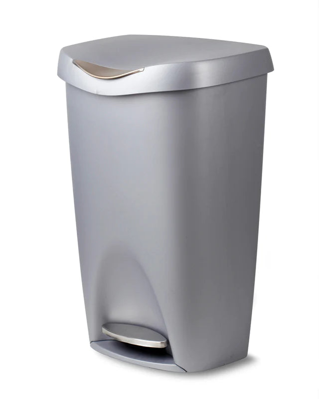 Brim Step Can 13 Gallon. Nickel