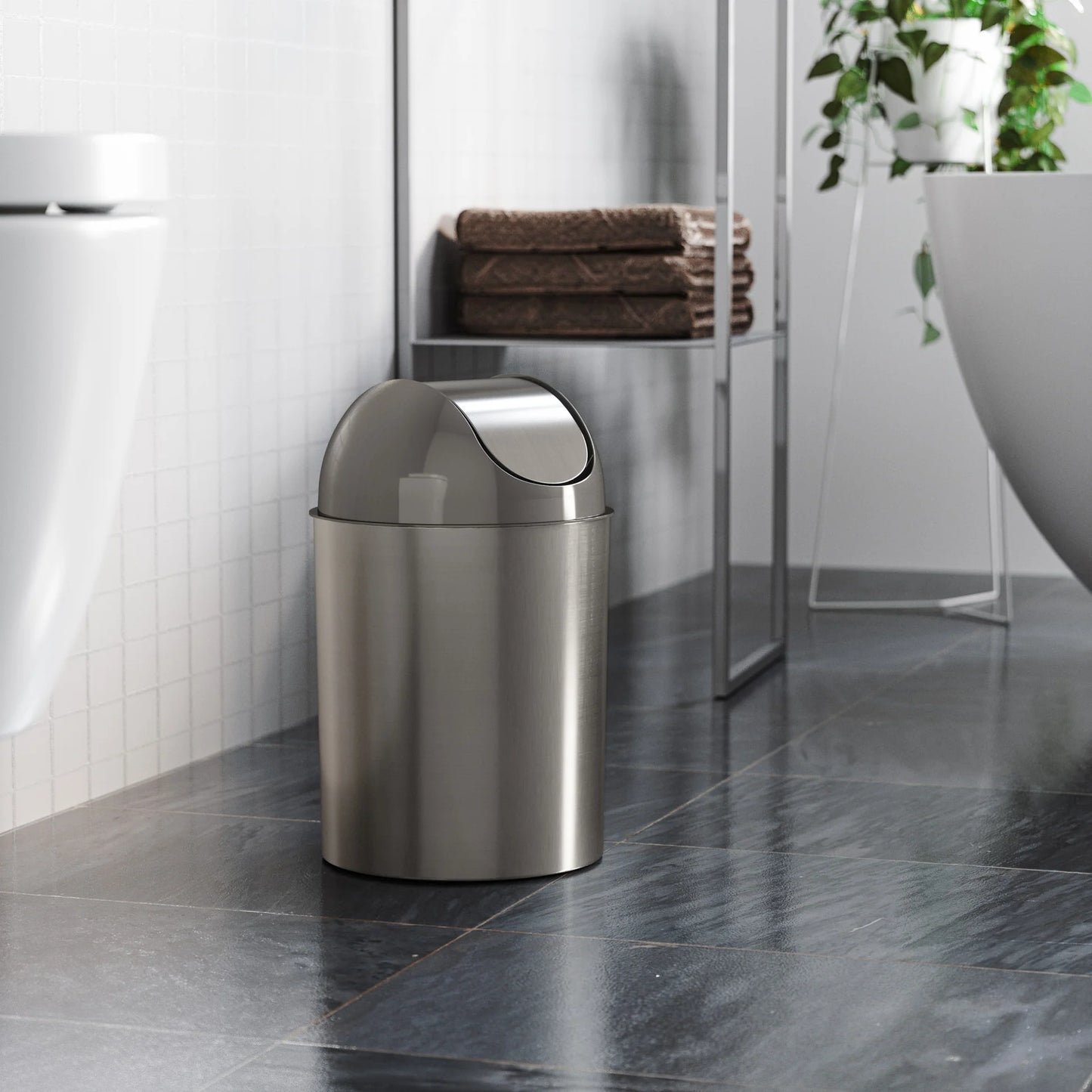 Mezzo Trash Can Nkl/Sil
