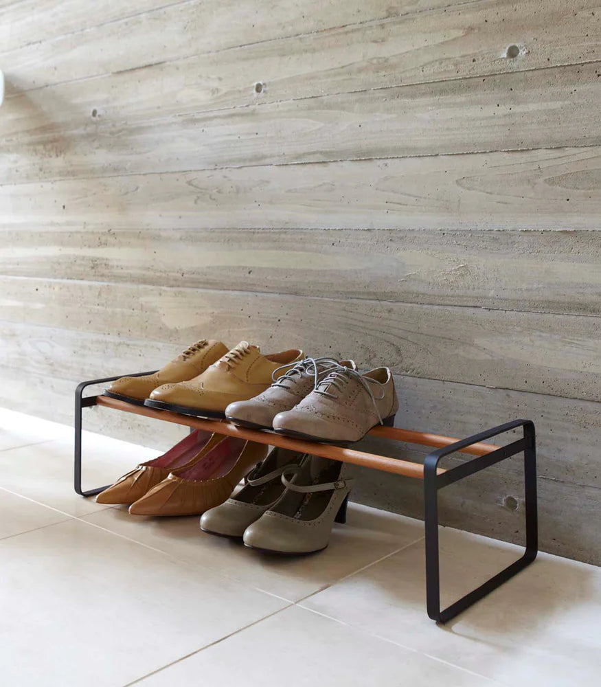 Shoe Rack Black - Single-Tier