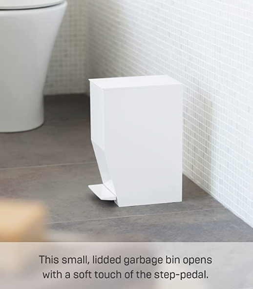 Tower Sanitary Step trash Can WHITE