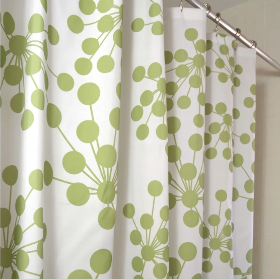 Bud Shower Curtain 71x71 Green