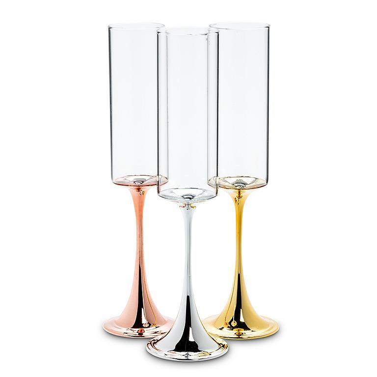 Slender Flute with Metallic Stem 6oz
