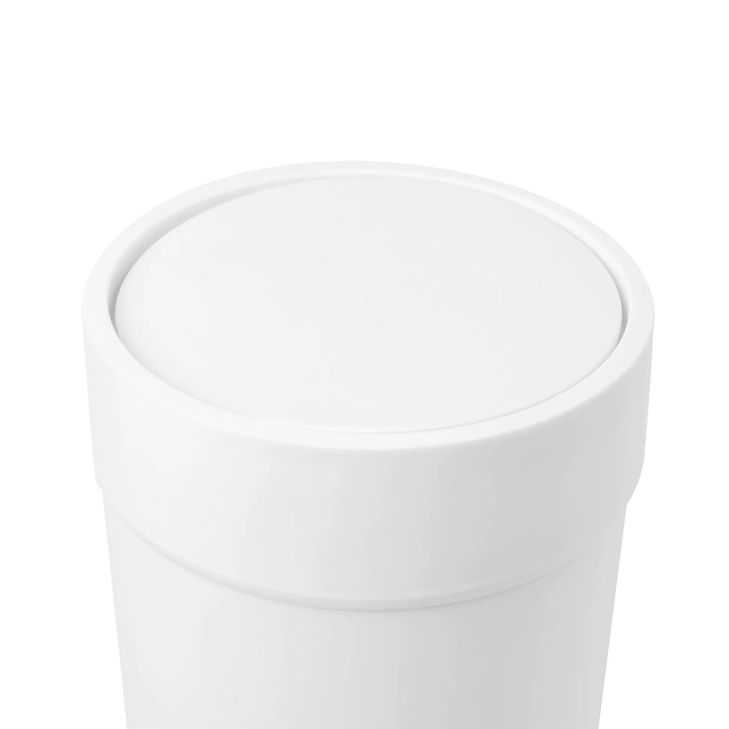 Touch waste can with lid white