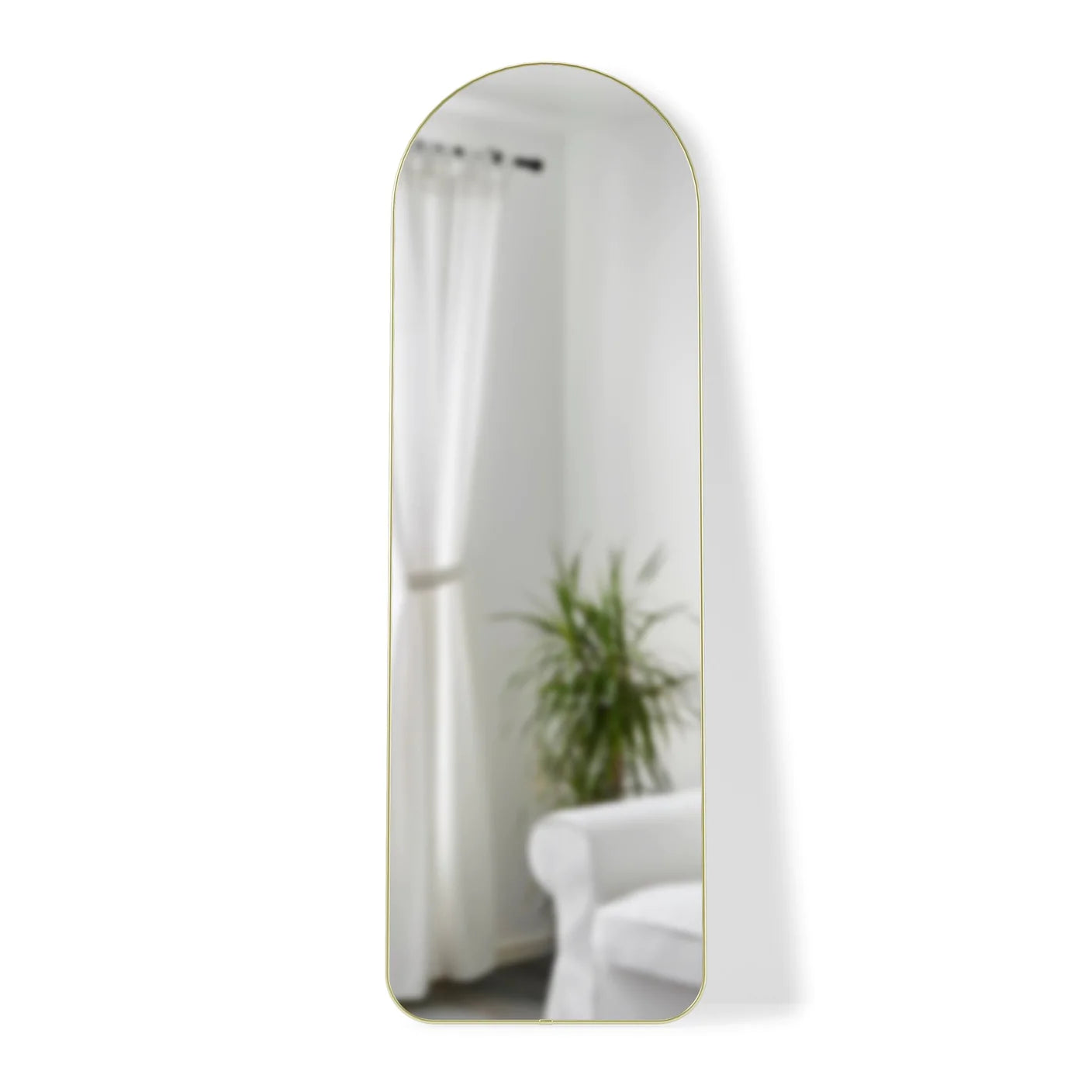 Hubba Arched Leaning Mirror brass 20x62"
