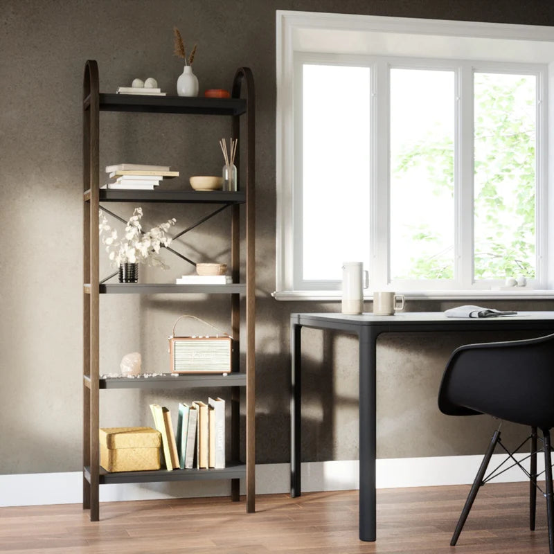 " Bellwood Five Tier Shelf black/walnut "