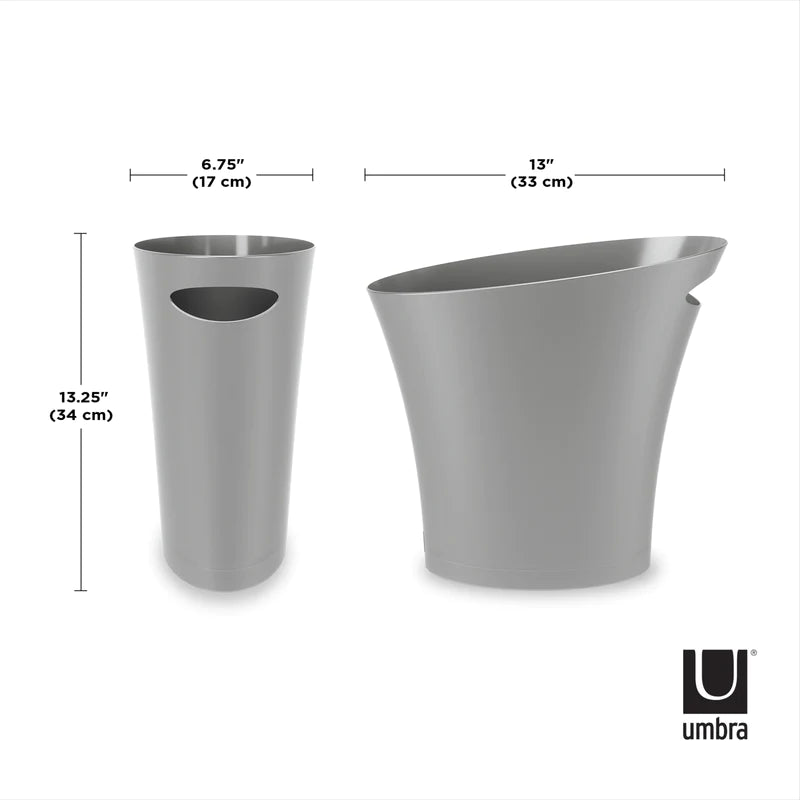 Skinny Trash Can Silver