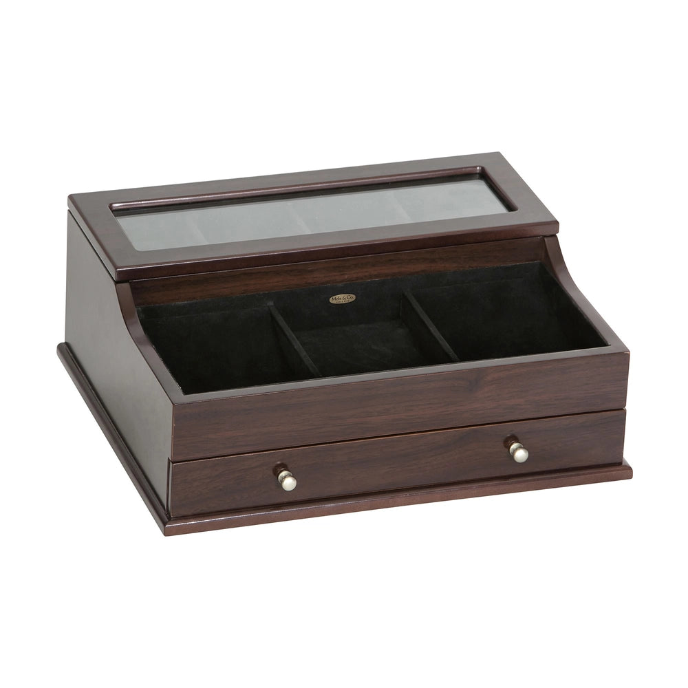 Wooden Dresser Top Valet - Mahogany