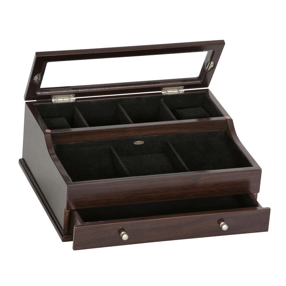 Wooden Dresser Top Valet - Mahogany