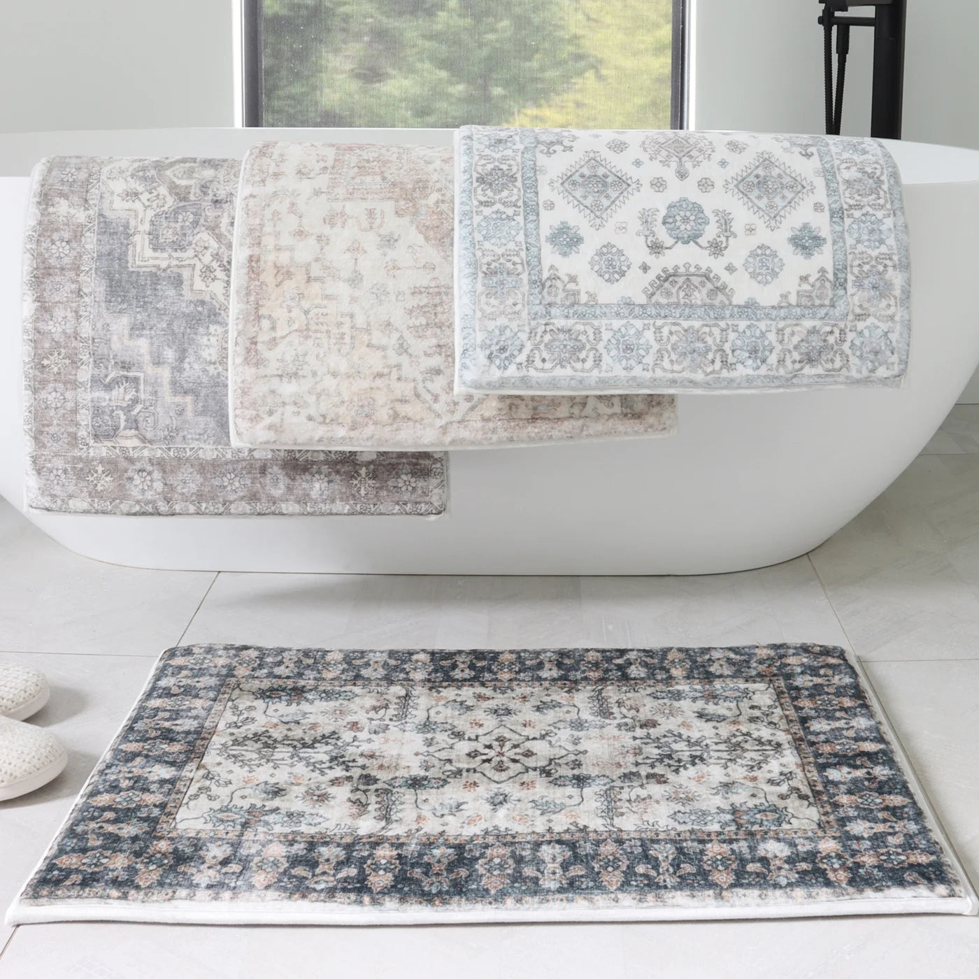 Alabaster Memory Foam Cilantro Bath Mat Grey