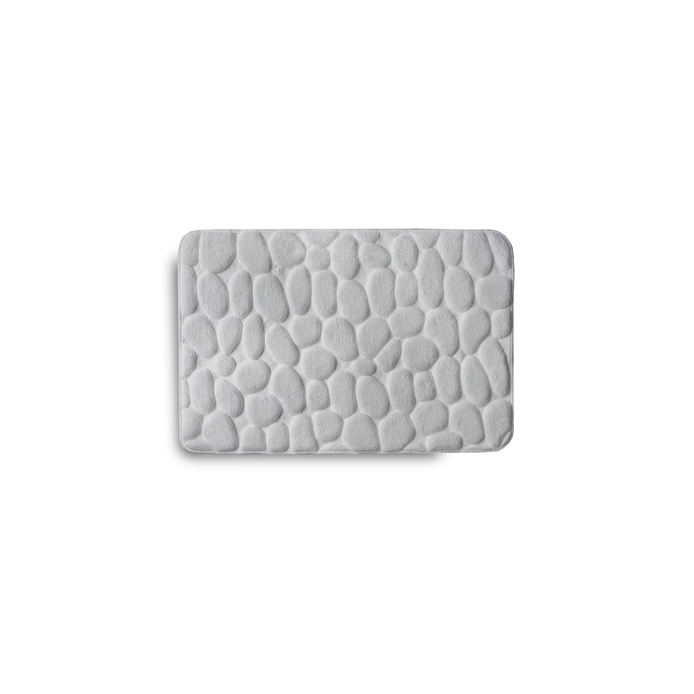 Embossed Stone Memory Foam Bath Mat Grey