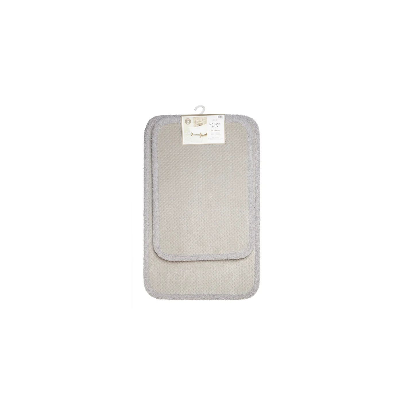 Madame Bain Microfiber Bath Mat Set of 2 Grey