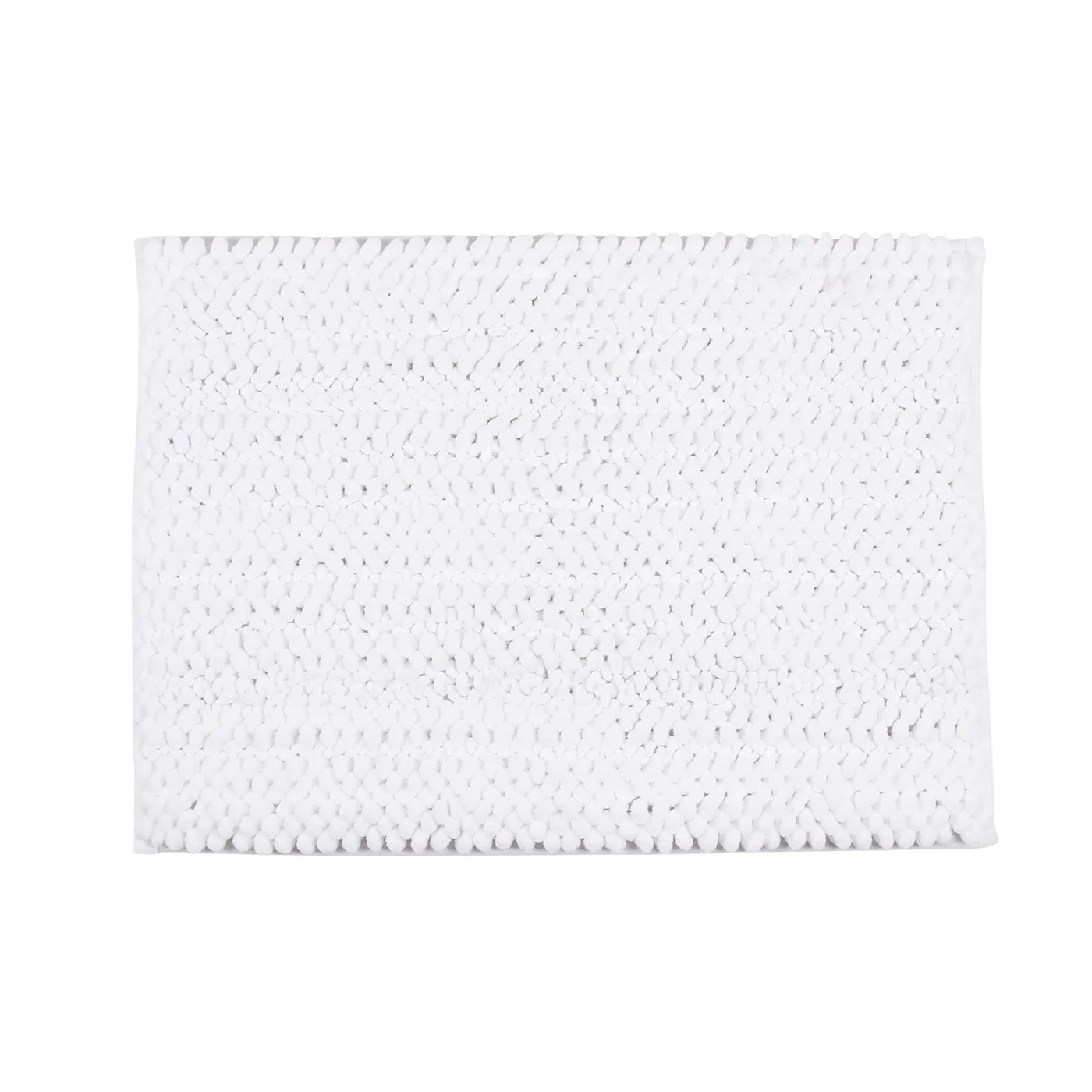 Nubby Microfiber Chenille Woven Bath Mat 20 X 32 White