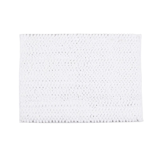 Nubby Microfiber Chenille Woven Bath Mat 20 X 32 White