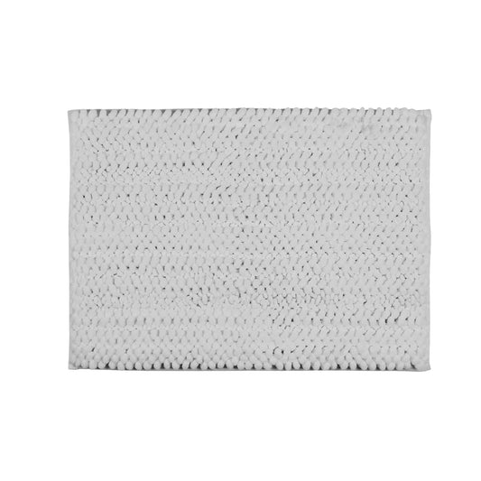 Nubby Microfiber Chenille Woven Bath Mat 20 X 32 Light Grey