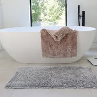 Luxury Chenille Bath Mat 20 X 42'' Light Grey