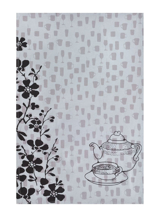 Tea Blossom Single Kitchen Towel Grey