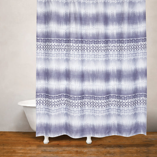 TRIBE VIBE SHOWER CURTAIN MICRO FIBER FABRIC PURPLE/GRY 180 X 180cm 110 GSM