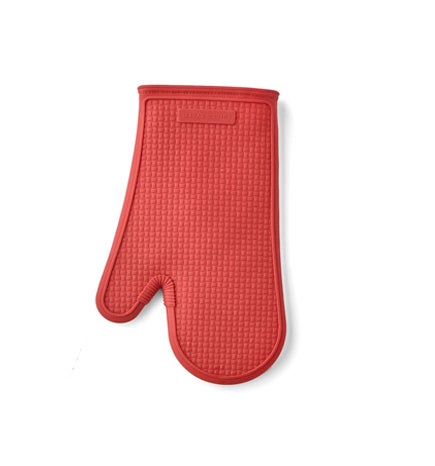 Textured Silicone Oven Mitt Red